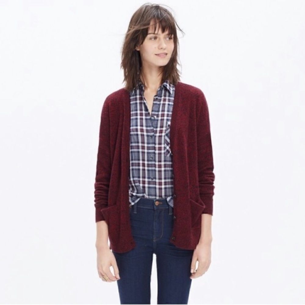 Madewell Landscape Button Front Boyfriend Cardigan S